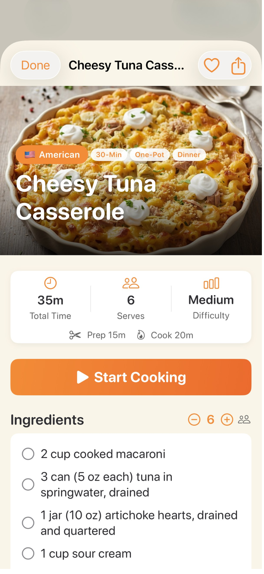 Nomfly app showing recipe discovery